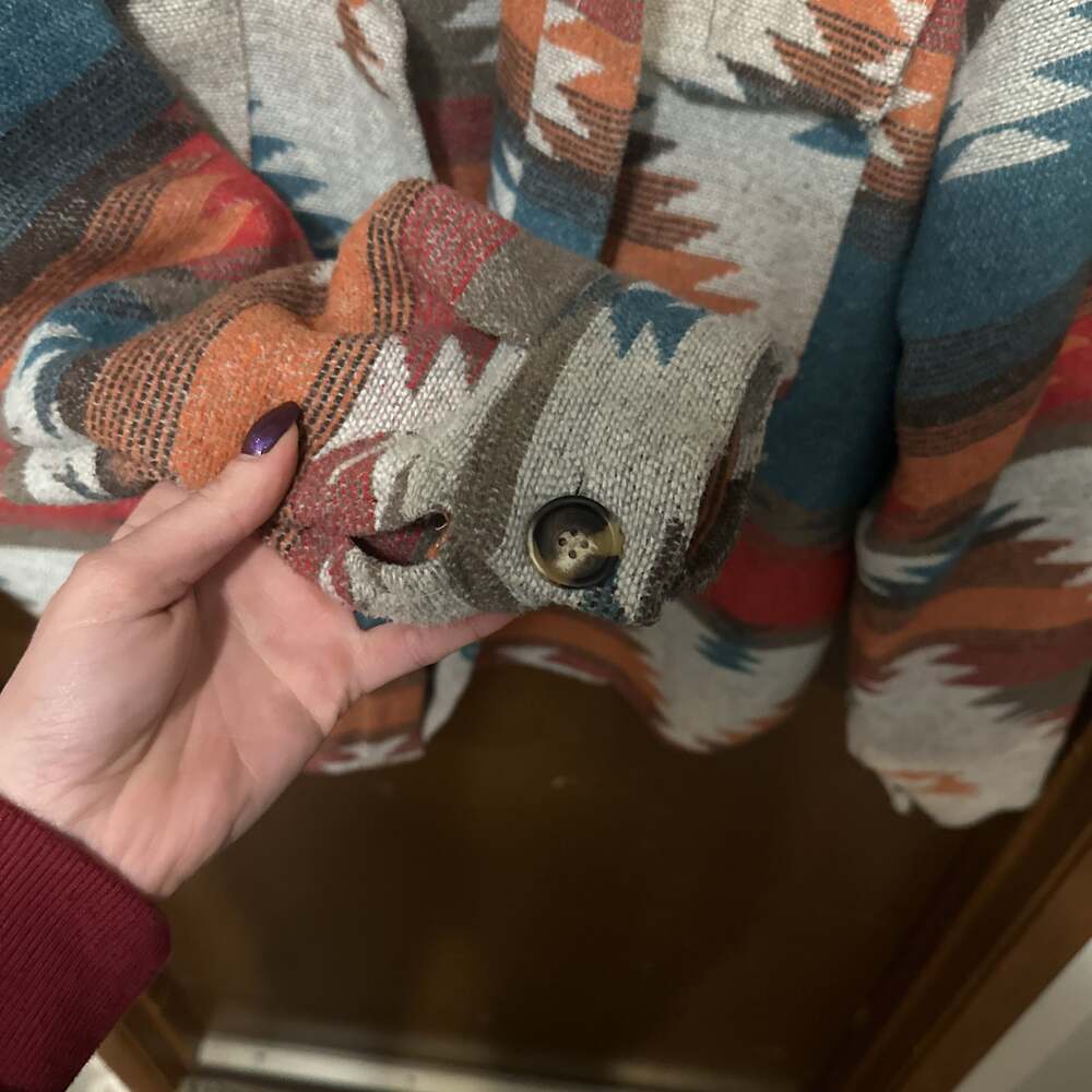 Aztec Print Shacket Jacket - Picture 2 of 4